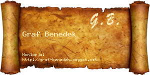 Graf Benedek névjegykártya